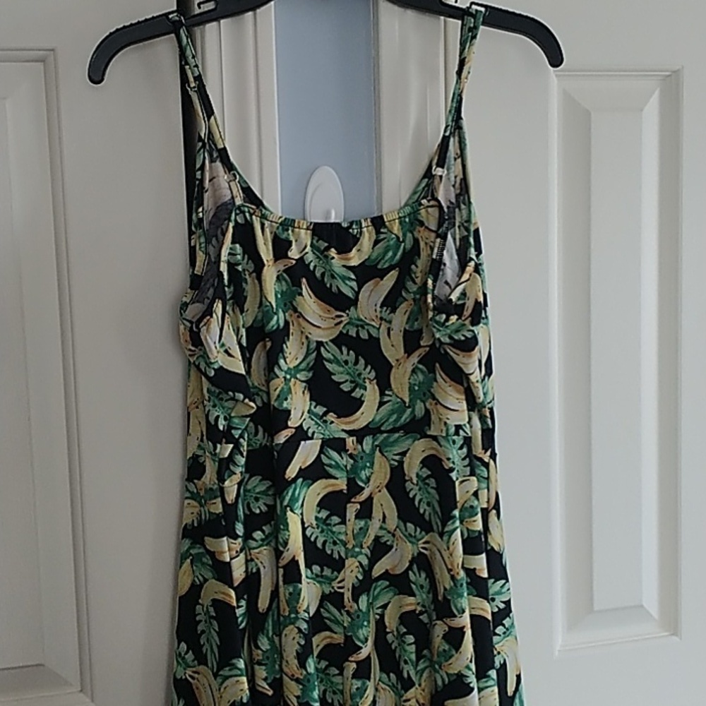 ACEVOG Summer Dress Bananas & Leaves Adjustable Spaghetti Straps V Neck XL - Picture 8 of 10
